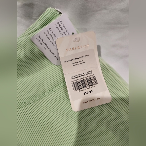 Fabletics Green and Pink Tie-Dye Activewear Set. Leggings NWT, bralette Like New - Picture 5 of 7